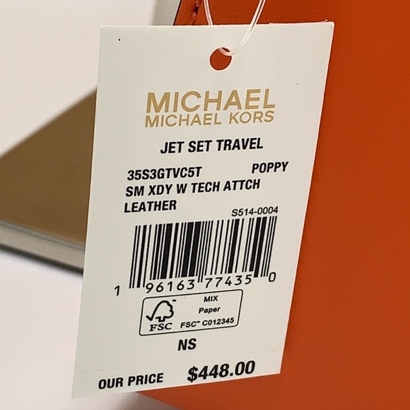 MICHAEL KORS JET SET TRAVEL SMALL SHOULDER CROSSBODY
BAG WITH TECH ATTCH AIRPOD - Picture 16 of 16